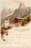 Berghütte Hinterbärenbad Hüttenstempel Lithographie 1900 I-II (fleckig) Cabane - Ohne Zuordnung