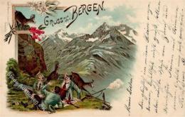 Gruss Aus Den Bergen Lithographie 1898 I-II (Marke Entfernt) Montagnes - Ohne Zuordnung