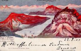 Berggesichter Sign. Hansen Rigi Und Pilatus Künstler-Karte 1901 I-II Face à La Montagne - Non Classificati