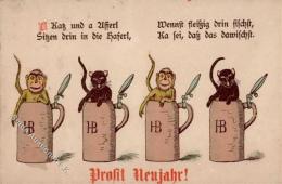 Vorläufer 1890 Bier Affen Katzen I-II (fleckig) Chat Bière - Non Classés