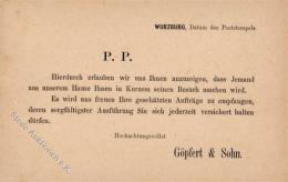 Vorläufer 1883 Besuchsanzeige Würzburg I-II (fleckig) - Non Classés