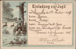 Vorläufer Jagd Einladung 1888 I-II (fleckig) Chasse - Ohne Zuordnung