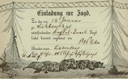 Vorläufer Jagd Einladung 1888 I-II Chasse - Ohne Zuordnung