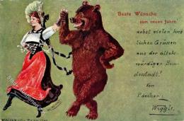 Bern BE, Trachten Bern (3000) Schweiz Bär Neujahr Sign. Oswald, E.  Künstlerkarte 1901 I-II Bonne Annee - Ohne Zuordnung