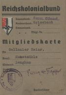 Kolonien WK II Reichskolonialbund Mitgliedskarte I-II Colonies - Ohne Zuordnung