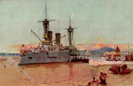Kolonien KIAUTSCHOU - Hafen Von TSINGTAU Mit Panzerschiff Und Torpedoboot I-II Colonies - Ohne Zuordnung