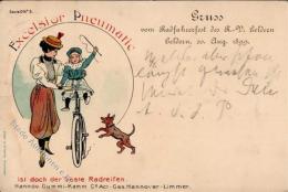 Fahrrad Kind Hund Excelsior Pneumatic Litho Werbe AK 1899 I-II (fleckig) Cycles Chien - Ohne Zuordnung