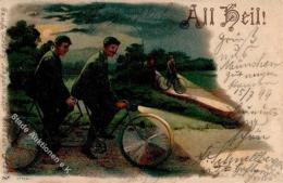 Fahrrad All Heil Lithographie 1899 I-II Cycles - Ohne Zuordnung