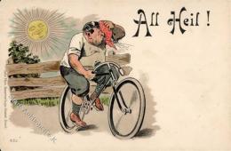 Fahrrad All Heil  Lithographie I-II Cycles - Ohne Zuordnung