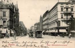 BRESLAU Neue Schweidnitzer Strasse Mit STRASSENBAHN I- (fleckig) - Tram