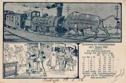 Eisenbahn Fahrkartensteuer Verkehrs Hinderniss Humor Künstlerkarte 1906 I-II Chemin De Fer - Trains