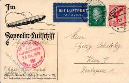 Zeppelin Post Abwurf Stuttgart Offz. Karte Der Delag Vom 28.7.1929 Sieger 026 III. Fahrt Ins Besetzte Gebiet. Von Dieser - Zeppeline