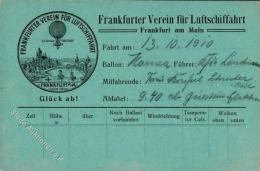 Ballon Postkarte Frankfurter Verein Für Luftschiffahrt 1910 I-II - Non Classificati