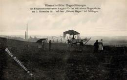 Flugzeug Doppeldecker August Euler Wissenschaftliche Flugvorführung 1911 Foto-Karte I-II Aviation - Non Classificati