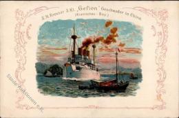 Schifffahrt SM Kreuzer 3. Kl. Gefion Geschwadeer In China Lithographie 1912 I-II - Non Classés