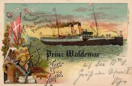 Schifffahrt Postdampfer Prinz Waldemar Lithographie 1905 I-II - Non Classificati