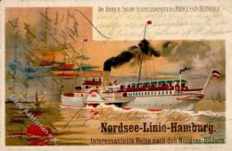 Dampfer Salon Schnelldampfer Prinzessin Heinrich Nordsee Linie Hamburg Lithographie 1902 I-II (Eckbug) - Non Classificati