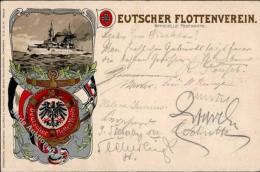 Dampfer Deutscher Flottenverein Prägedruck 1901 I-II (fleckig) - Ohne Zuordnung
