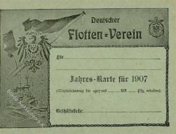 Marine Deutscher Flotten Verein Jahreskarte 1907 KEINE AK I-II - Marines