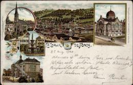 Synagoge La Chaux-de-Fonds (2300) Schweiz Lithographie 1900 I-II (Ecken Abgestossen) Synagogue - Ohne Zuordnung