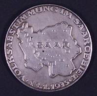 WK II Orden Medaille Silber Deutsch Die Saar Immerdar Volksabstimmung Im Saargebiet 1935 I-II - Ohne Zuordnung