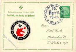 NS-VIGNETTE/AUFKLEBER - 10. April 1938 (Kleinformat) Mit S-o Auf So-Karte I-II - Ohne Zuordnung