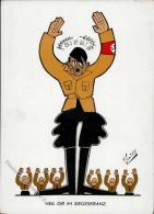Antipropaganda WK II Hitler WK II Sign. Smits Künstlerkarte I-II - Ohne Zuordnung