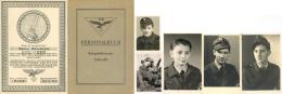 WK II MILITÄR - LUFTWAFFENHELFER-LOT - Personalbuch KRIEGSEINSATZ LUFTWAFFE 1943-44, URKUNDE 1944 + 5 Versch. Luftw - Ohne Zuordnung