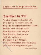 WHW 1933/34 - Opfer-Postkarte D. Reichsführung D. NS-Frauenschaft (München) I - Non Classés