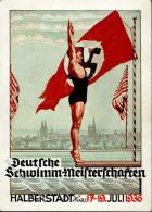 HALBERSTADT WK II - DEUTSCHE SCHWIMM-MEISTERSCHAFTEN 1936 -Künstlerkarte Sign. W.Gemm I - Ohne Zuordnung