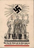 1.MAI 1933 WK II - Deutsche Grüße Zum 1.Feiertag Der Arbeit , Leichter Eckbug - Non Classificati