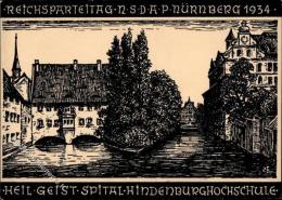 RP NÜRNBERG WK II - Künstlerkarte HEIL GEIST SPITAL" Zudruck 1934! I" - Ohne Zuordnung