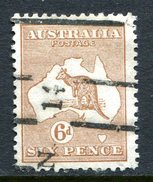 Australia 1929 KGV Roos (Wmk. Mult. Crown A) - 6d Chestnut Used (SG 107) - Gebraucht