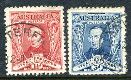 Australia 1930 Centenary Of Exploration Of Murray River Set Used (SG 117-118) - Usados