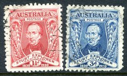 Australia 1930 Centenary Of Exploration Of Murray River Set Used (SG 117-118) - Usati