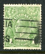 Australia 1931-36 KGV Heads (Wmk. CofA) - 1d Green Used (SG 125) - Usati