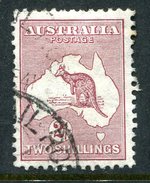 Australia 1931-36 KGV Roos (Wmk. CofA) - 2/- Maroon Used (SG 134) - Used Stamps