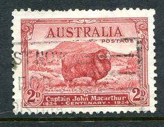 Australia 1934 Death Centenary Of Captain John Macarthur - 2d Carmine-red - Type B - Used (SG 150a) - Gebraucht