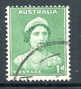 Australia 1937-49 KGVI Definitives (p.15 X 14) - 1d Queen Elizabeth Used (SG 180) - Gebraucht