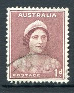 Australia 1937-49 KGVI Definitives (p.15 X 14) - 1d Queen Elizabeth Used (SG 181) - Usati