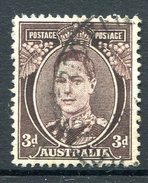 Australia 1937-49 KGVI Definitives (p.15 X 14) - 3d King George VI Used (SG 187) - Used Stamps