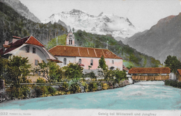 GSTEIG → Partie An Der Saane Mit Der Kirche Und Holzbrücke, Ca.1910 - Gsteig Bei Gstaad