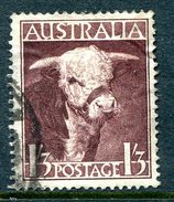 Australia 1948-56 Definitives (Wmk. Sideways) - 1/3 Hereford Bull Used (SG 223) - Mint Stamps