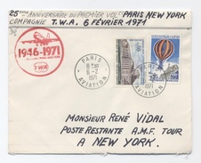 1946 - 1971 25ème Anniversaire PARIS -NEW YORK TWA --H702 - 1960-.... Briefe & Dokumente