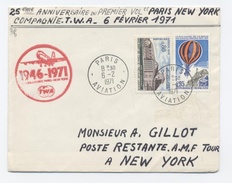 1946 - 1971 25ème Anniversaire PARIS -NEW YORK TWA --H702 - 1960-.... Covers & Documents
