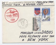 1946 - 1971 25ème Anniversaire PARIS -NEW YORK TWA --H702 - 1960-.... Briefe & Dokumente