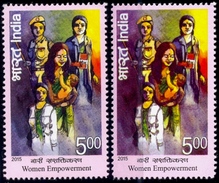 ERROR-COLOR VARIETY-WOMEN EMPOWERMENT-INDIA-MNH-H1-11 - Errors, Freaks & Oddities (EFO)