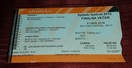 SPLITSKI FESTIVAL 2015. FESTIVAL IN POP MUSIC, TICKET - Concerttickets