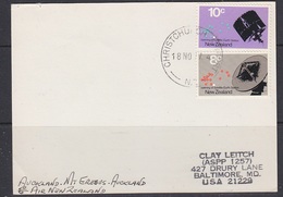 New Zealand 1977 Flown Card From Auckland To Mount Erebus And Back To Auckland Si Pilot (35350) - Cartas & Documentos