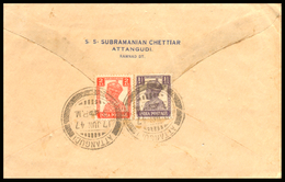 Malaya, Ipoh, 1947, Transmitted Envelope, Sent To Malaya From India, Various Postmark, King George VI, Ramnad. - Andere & Zonder Classificatie